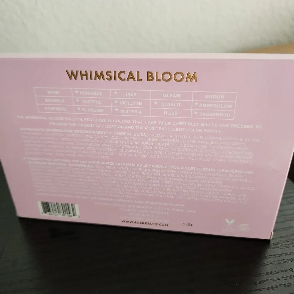 Ace Beaute Whimsical Bloom Eyeshadow Palette Vibrant Colors 15 Shades